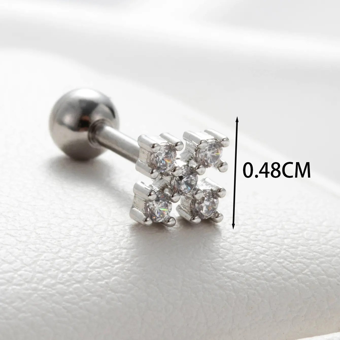 1 Piece Simple Series Classic Square Titanium Steel   Gold Color Zircon Women's Stud Earrings h5 